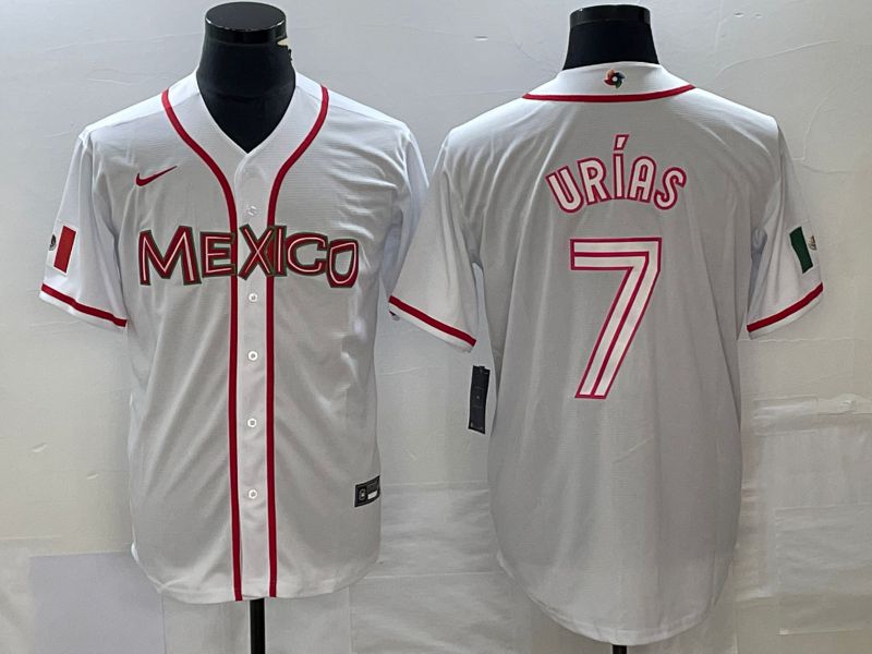 Men 2023 World Cub Mexico #7 Urias White Nike MLB Jersey60
